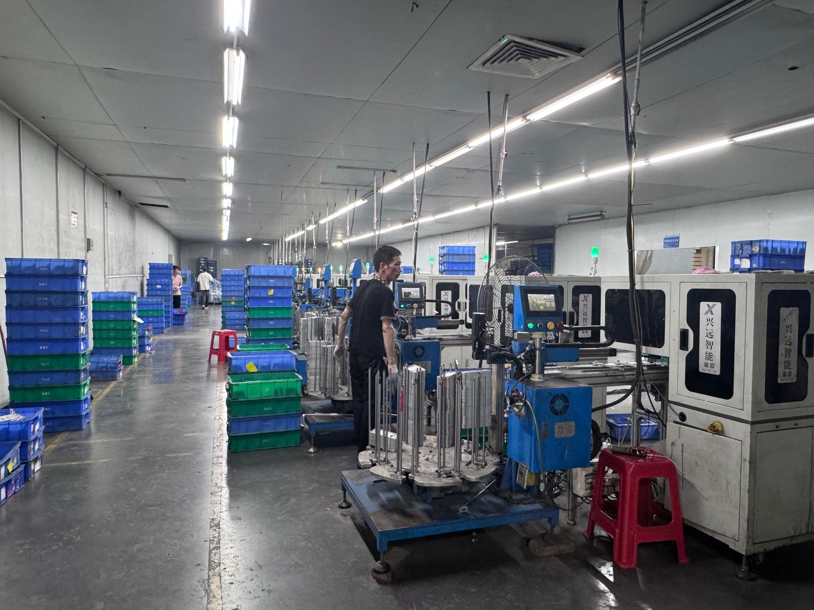 OEM machining production scene showing organized workshop and batch-ready components