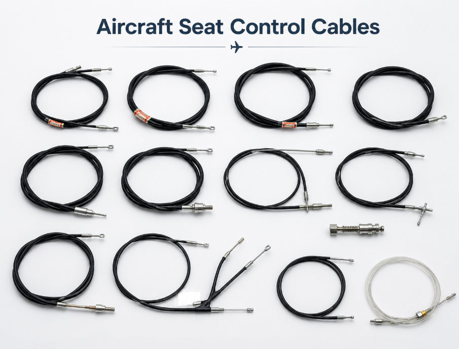Aircraft seat control cable assembly