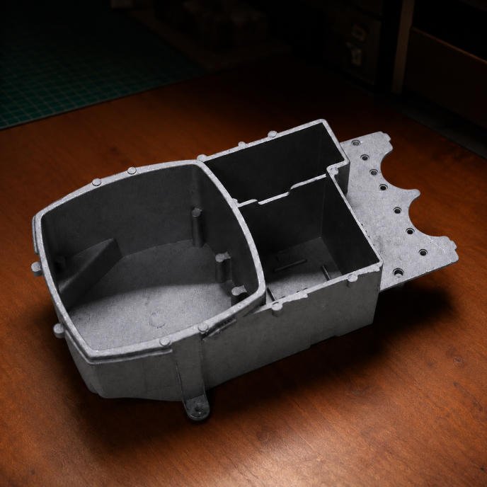 Raw metal component before powder coating for OEM surface finishing