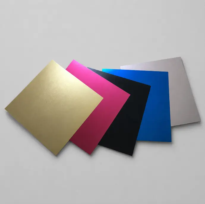 Colored anodized aluminum finish samples for OEM surface finishing selection