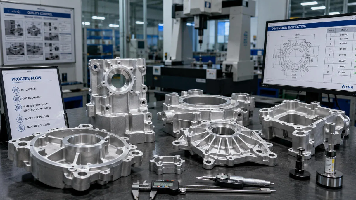 Dimensional and surface inspection for aluminum die cast housing