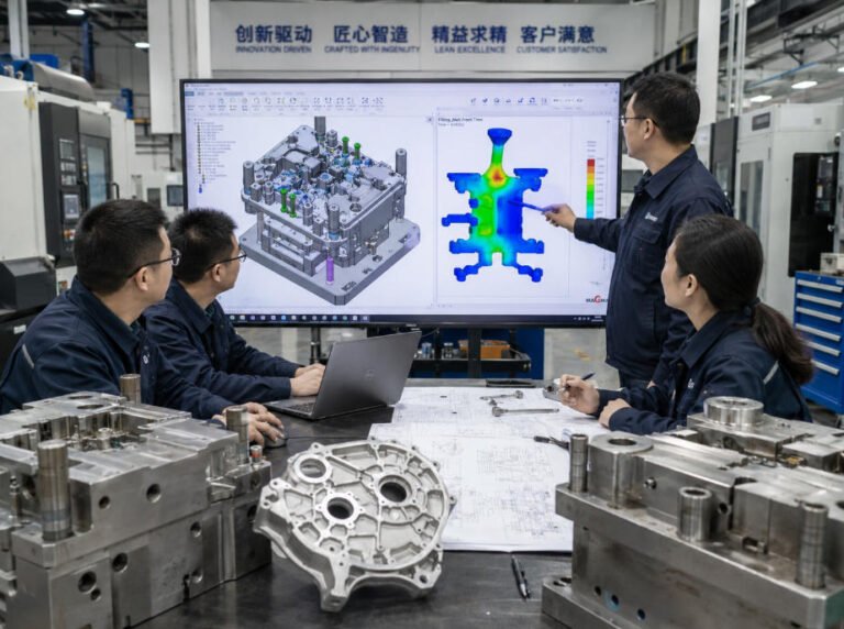 Annotated DFM report with CAD drawing markup for OEM manufacturing review