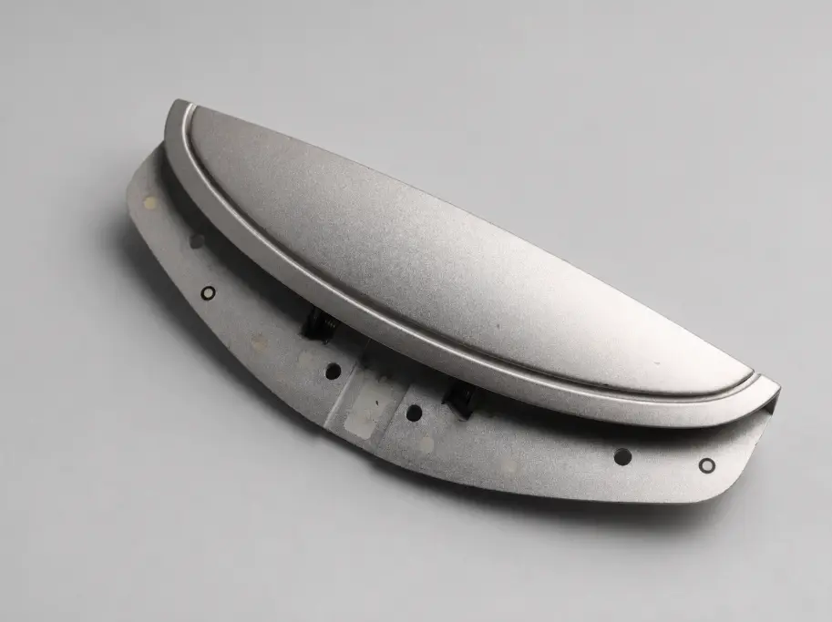 Natural silver anodized aluminum component finish sample
