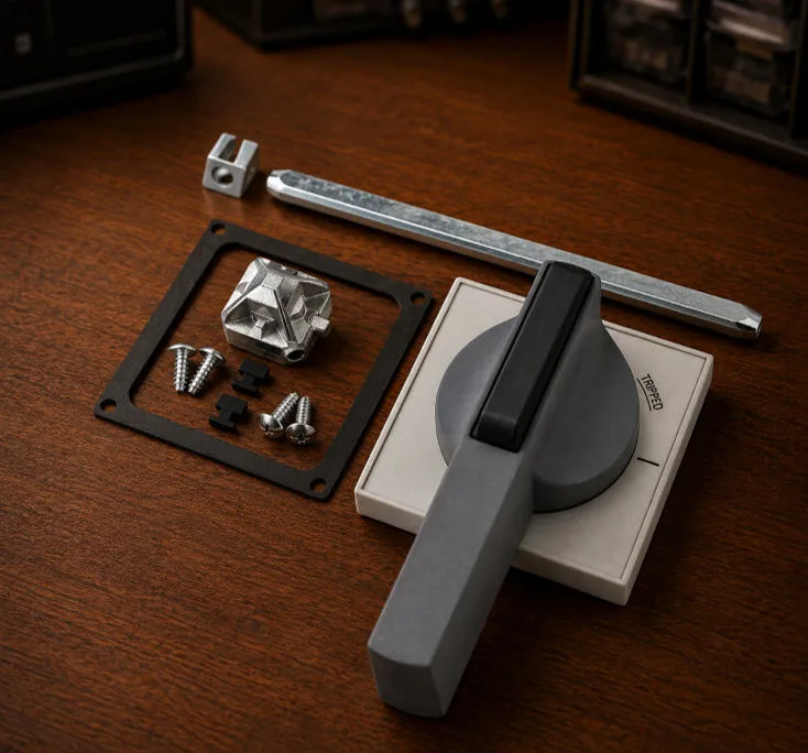 Industrial handle overmolding soft touch grip components