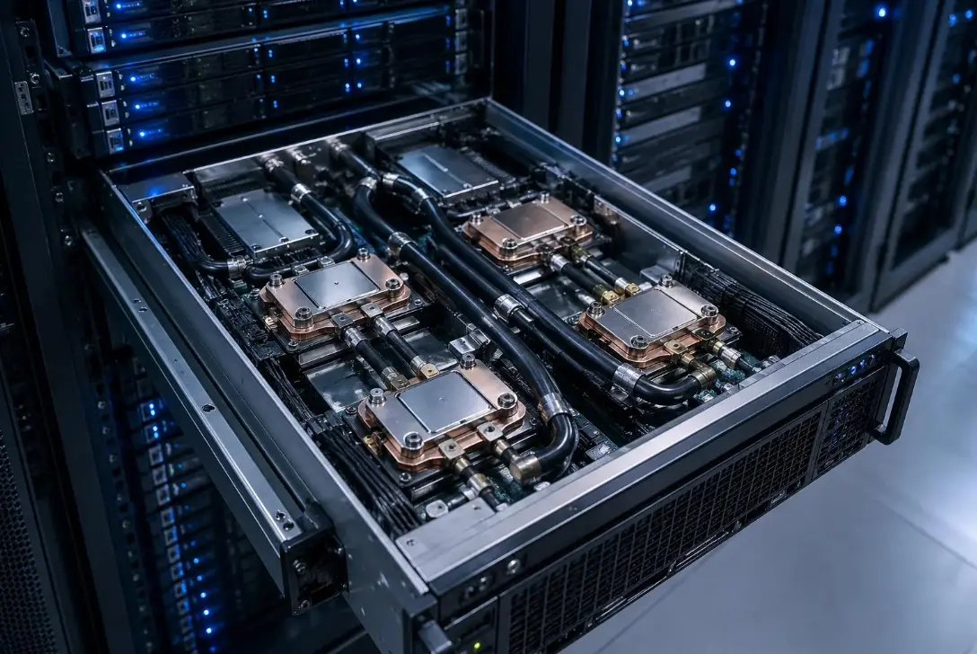 Server liquid cooling module for AI data center thermal management