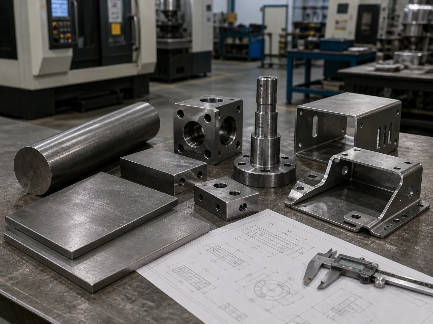 Carbon steel bar, plate, machined parts and stamped components for material selection