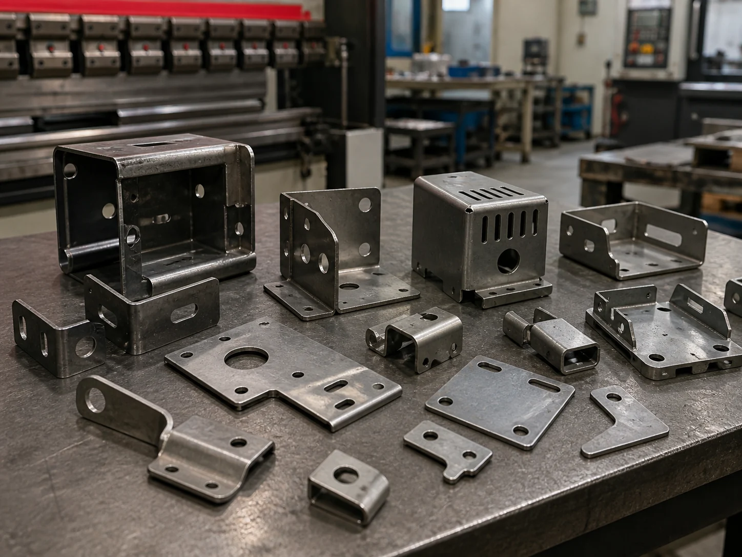Stamped and formed carbon steel brackets, covers, plates and clips