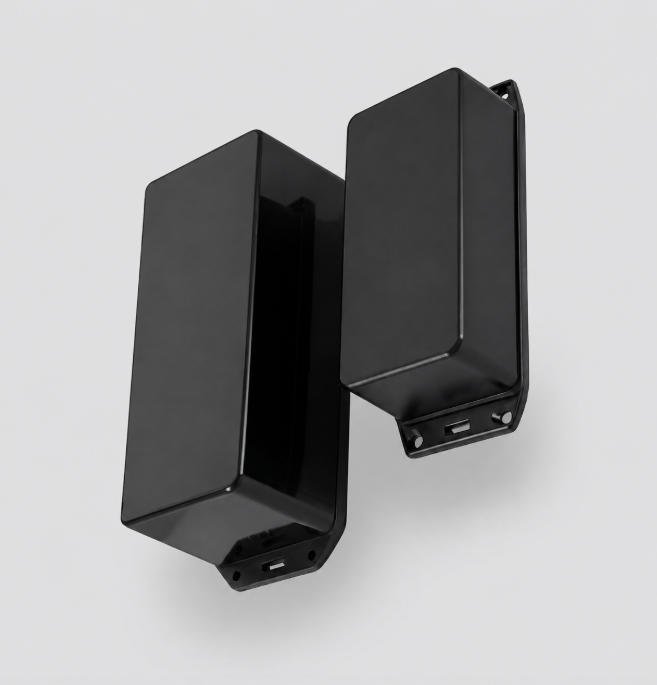 black custom injection molded plastic housings for OEM equipment