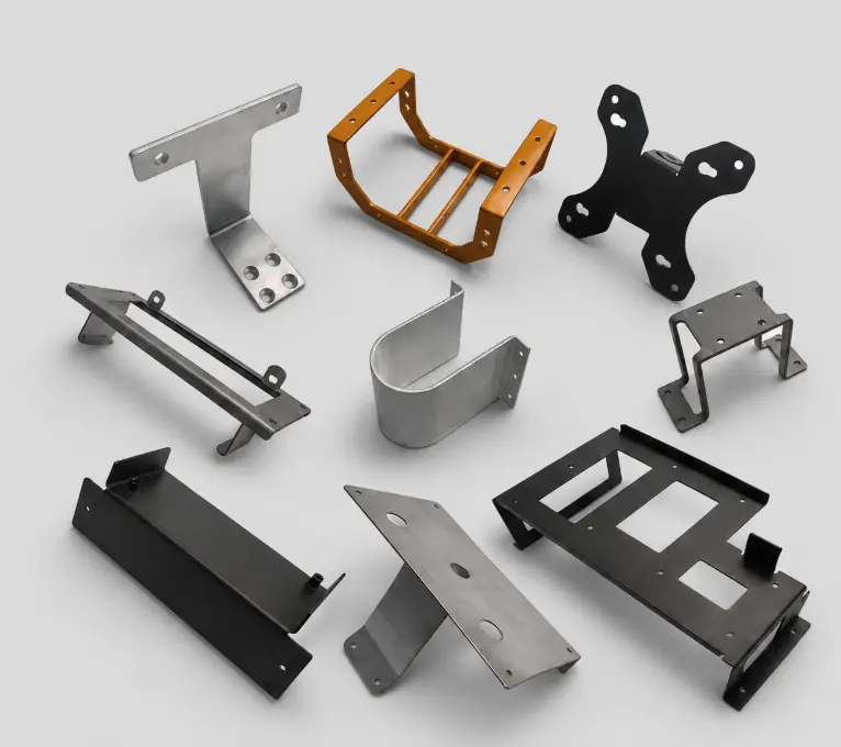 Custom stamped metal brackets and mounting parts