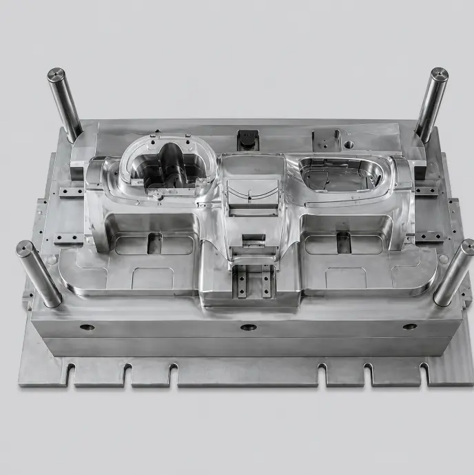 Precision injection mold tooling for custom plastic part production