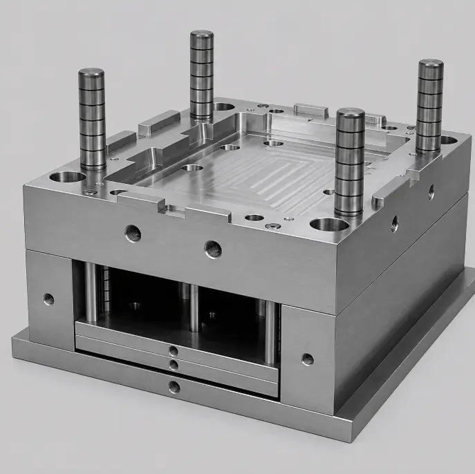 Precision stamping die tooling for formed sheet metal part production