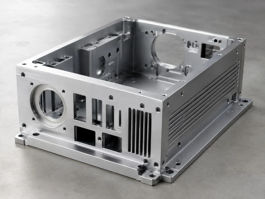 aluminum electronics housing machined by CNC milling