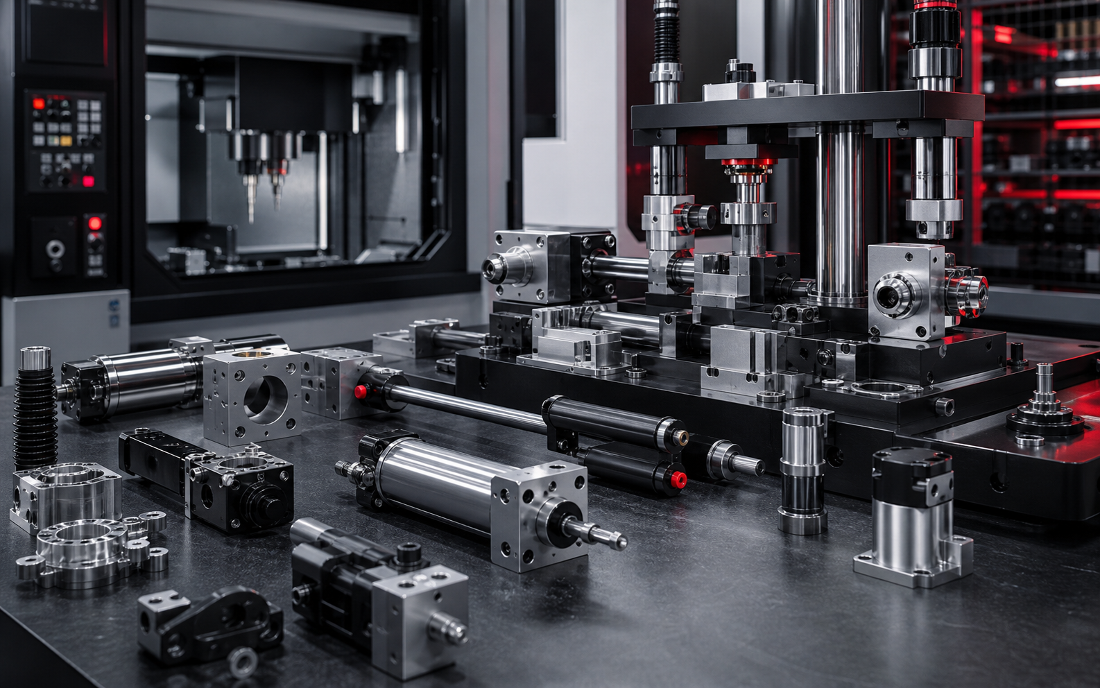 Machine tools and mechanical assemblies cylinder application