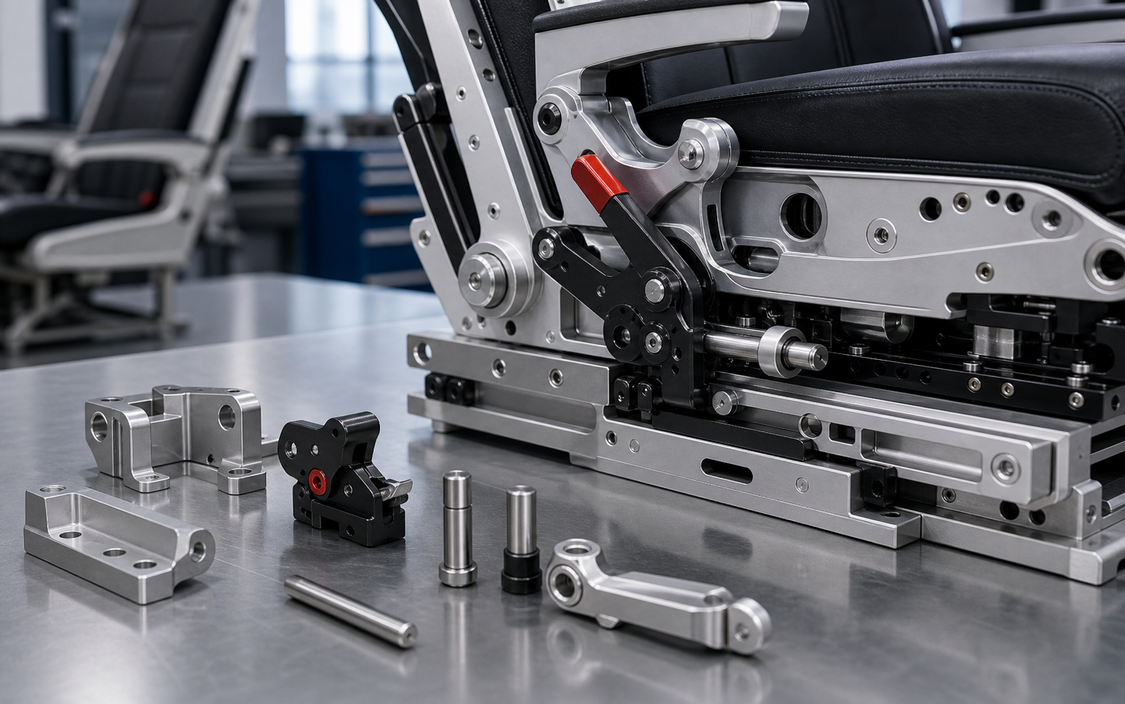 Aircraft seat locking latch component for aviation seating system